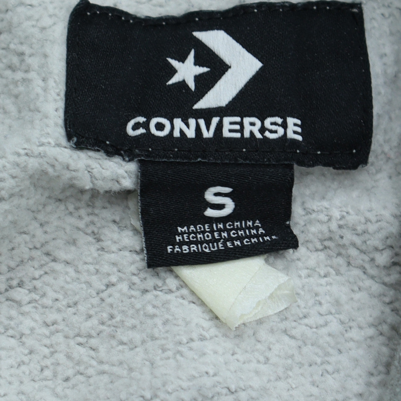 Converse Men's Grey Pullover Hoodie Small Logo Fleece Sportswear