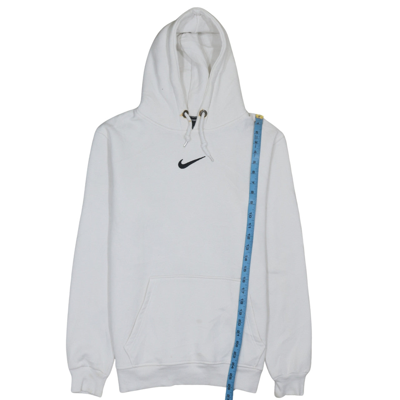 Nike Men's White Pullover Hoodie M Sports Logo Fleece Sweatshirt
