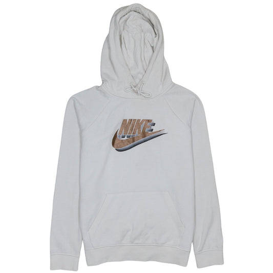 Nike Men White Pullover Hoodie Small Graphic Logo Sportswear
