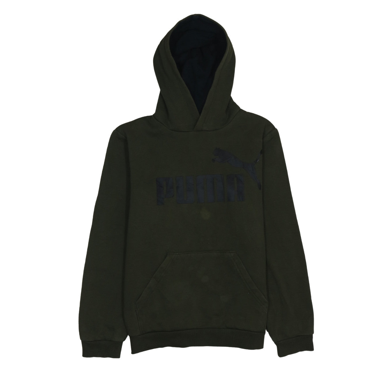 Puma Teens Green Pullover Hoodie XL Logo Graphic Fleece Sweatshirt