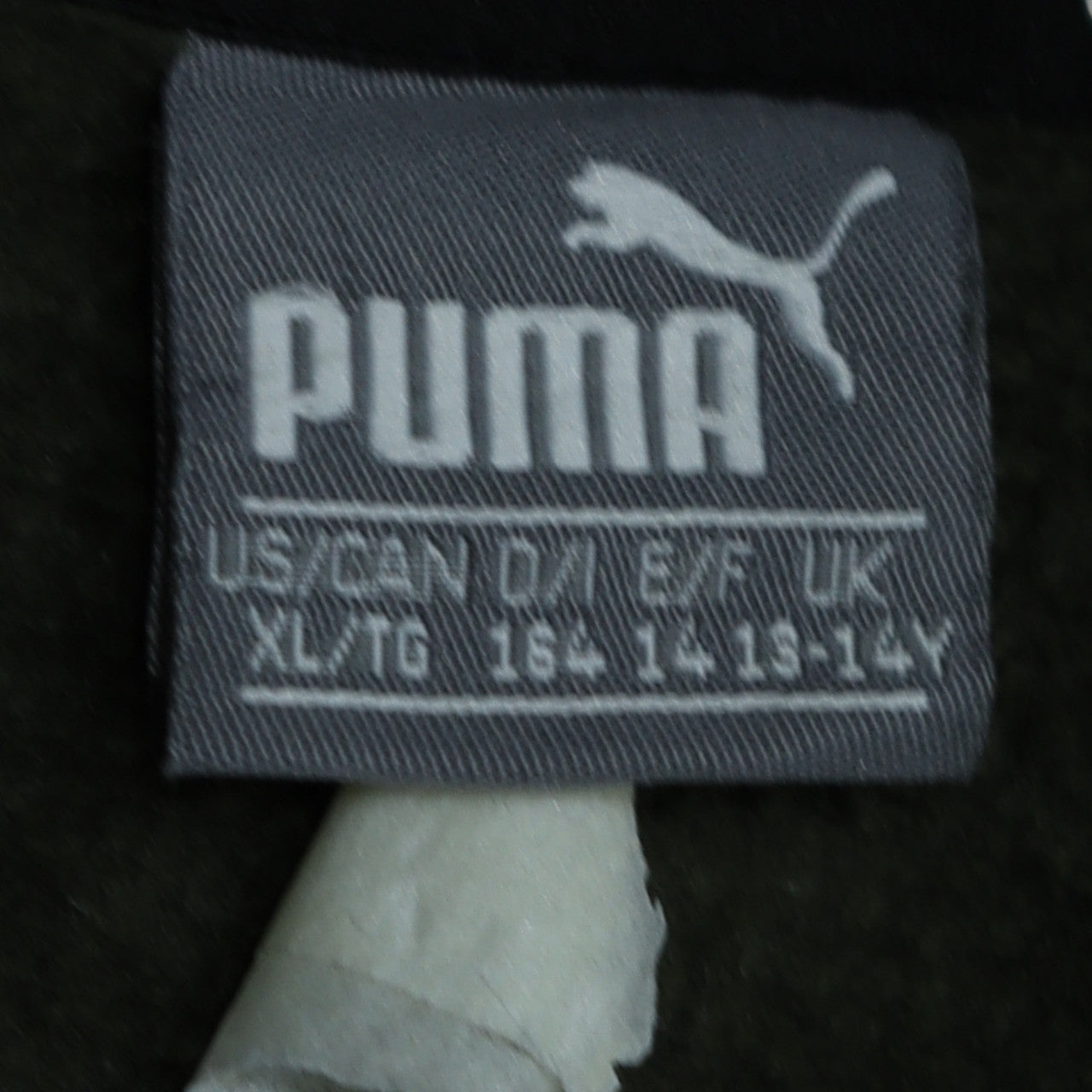 Puma Teens Green Pullover Hoodie XL Logo Graphic Fleece Sweatshirt