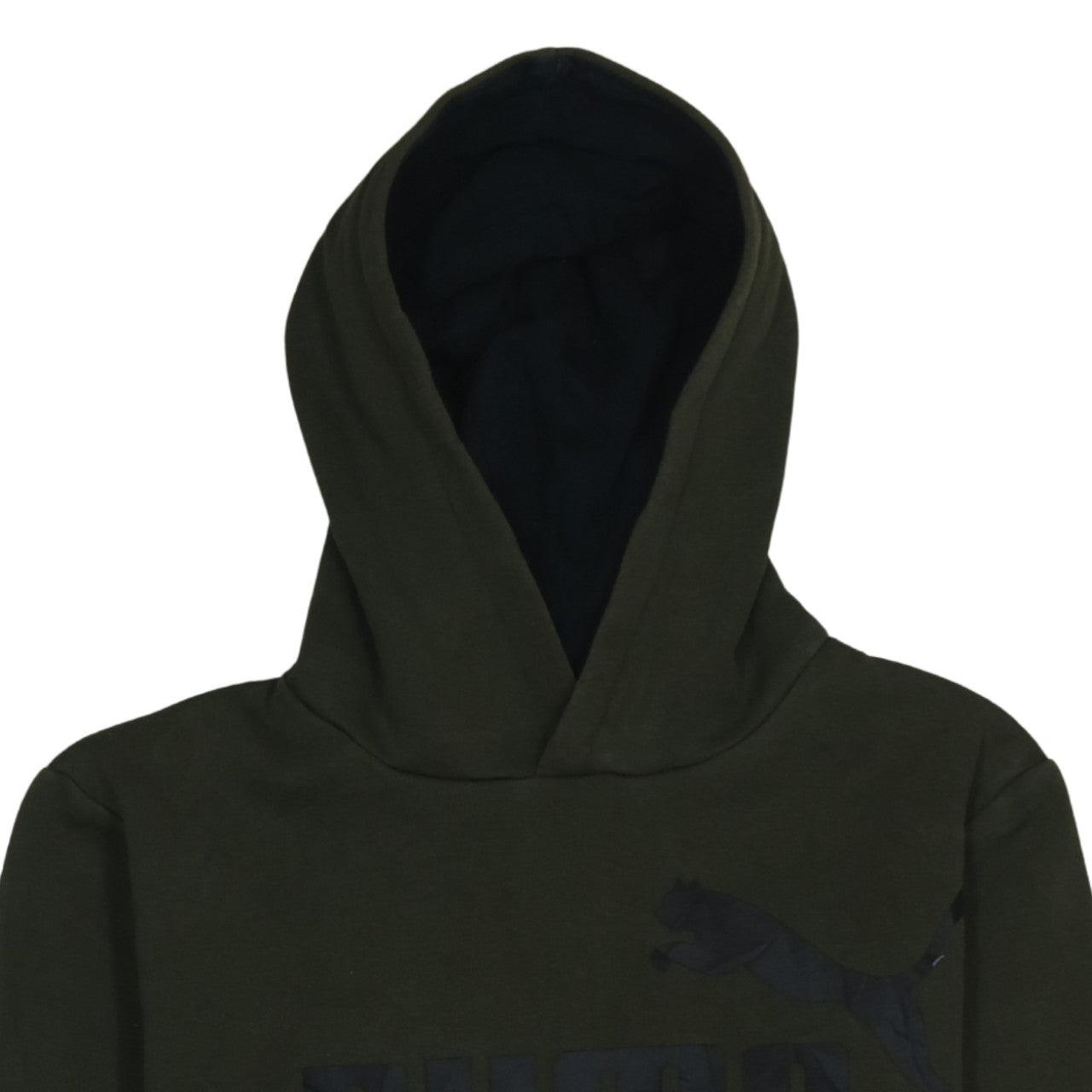 Puma Teens Green Pullover Hoodie XL Logo Graphic Fleece Sweatshirt