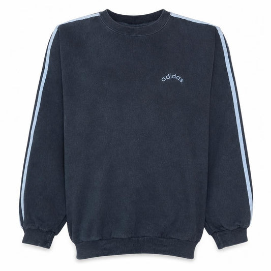 Adidas Mens Black M Crew Neck Pullover Sweatshirt Classic Logo Style