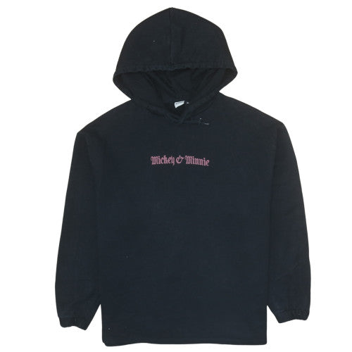 ASOS DESIGN x Disney Men’s Black Hoodie L Mickey & Minnie Graphic Pullover