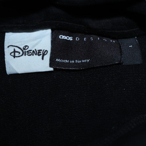 ASOS DESIGN x Disney Men’s Black Hoodie L Mickey & Minnie Graphic Pullover