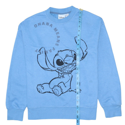 Disney Women’s Blue Stitch Sweatshirt XS Crew Neck Pullover
