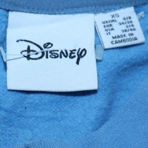 Disney Women’s Blue Stitch Sweatshirt XS Crew Neck Pullover