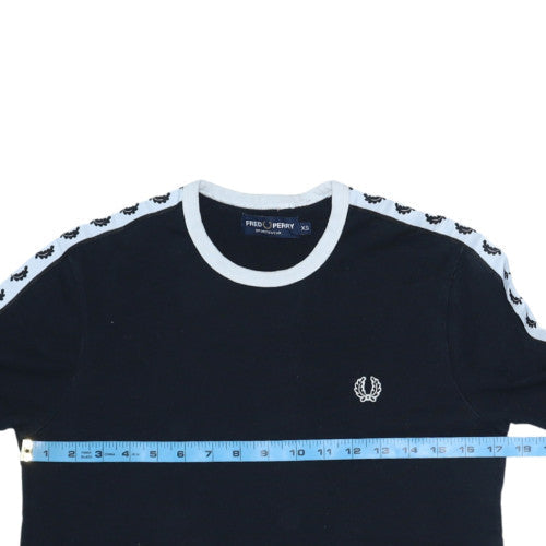Fred Perry Men's Black XS Crew Neck Long Sleeve Logo Sweatshirt