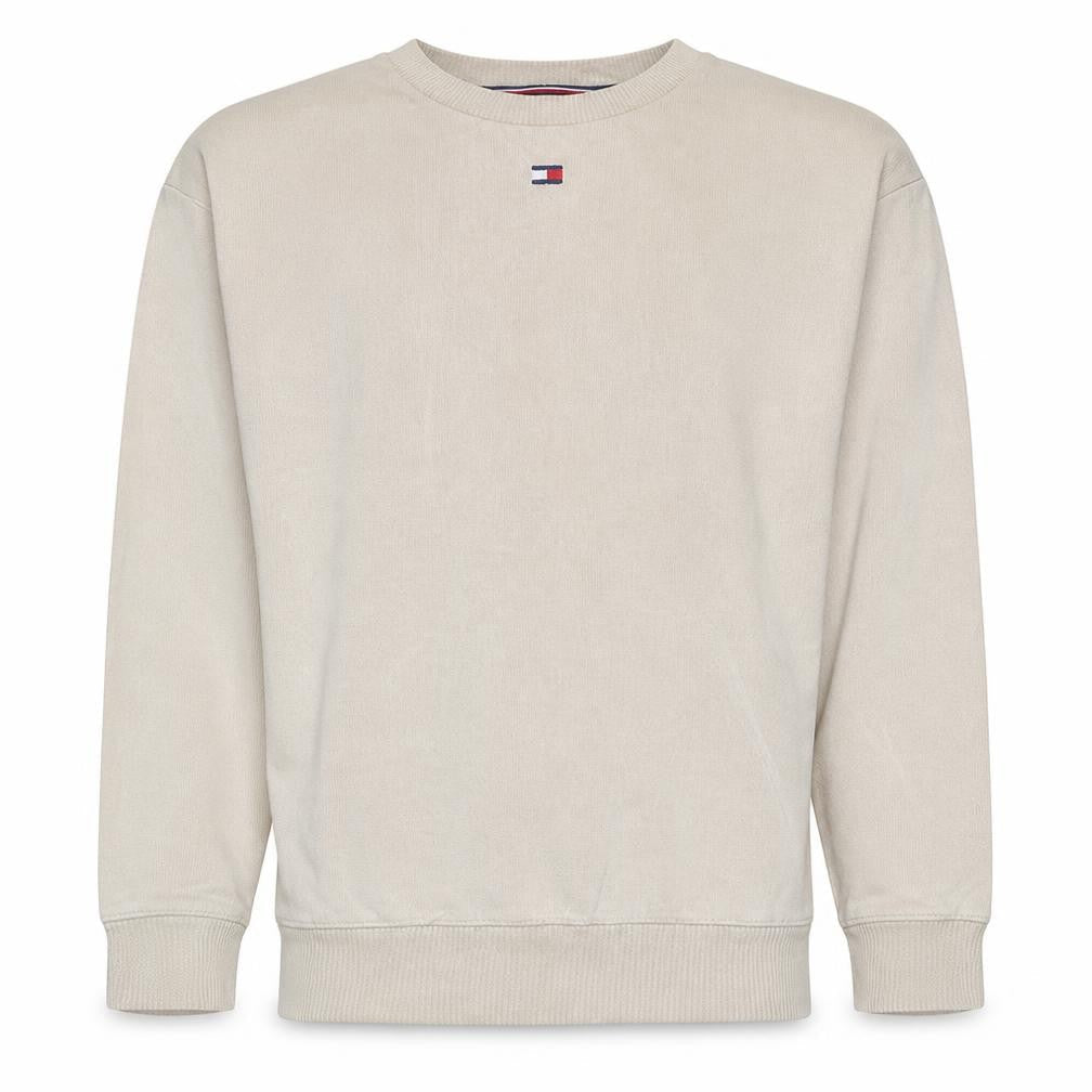 Tommy Hilfiger Men's Beige Crew Neck Pullover Sweatshirt M