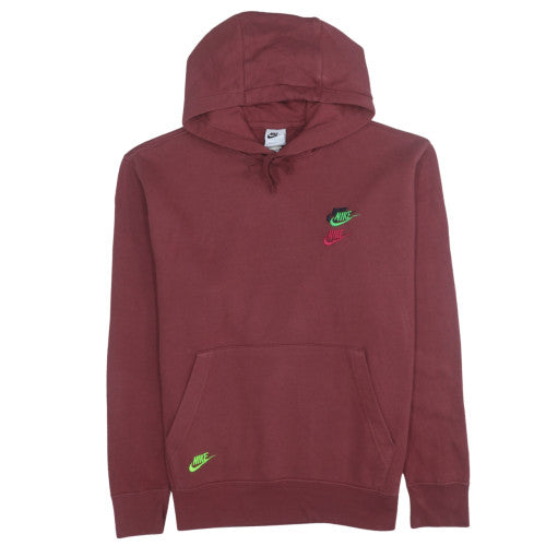 Nike Men's Brown Pullover Hoodie L Logo Graphic Fleece Sweatshirt