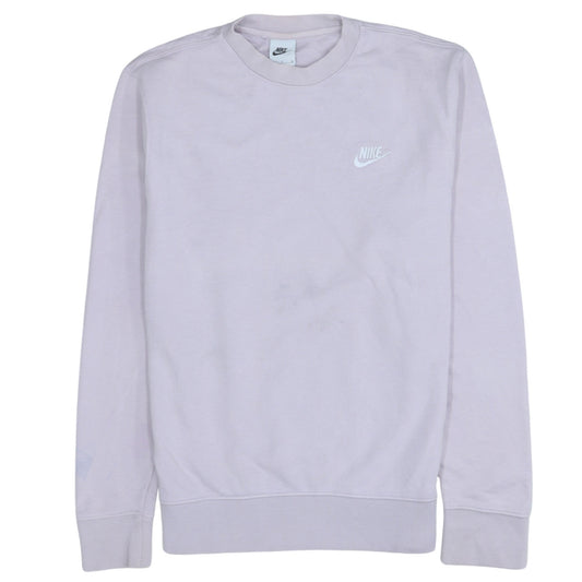 Nike Womens Lilac Crew Neck Pullover Sweatshirt Size S Cotton Blend