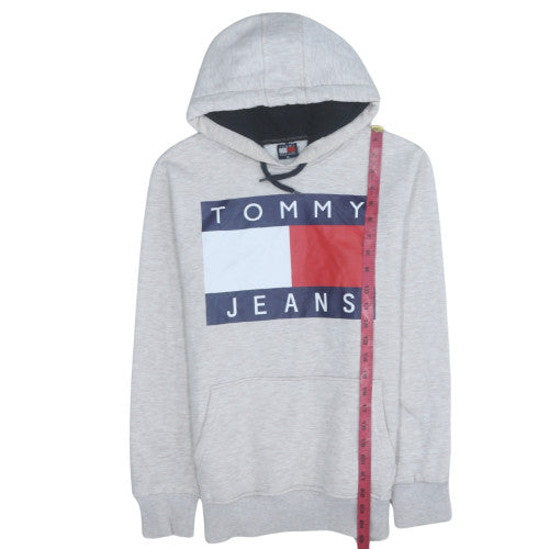 Tommy Hilfiger Men’s Grey Pullover Hoodie XL Logo Fleece Sweatshirt