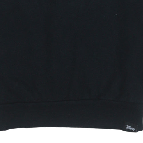 Pull&Bear Disney Mickey Mouse Black Sweatshirt L Women's Cotton Crew Neck
