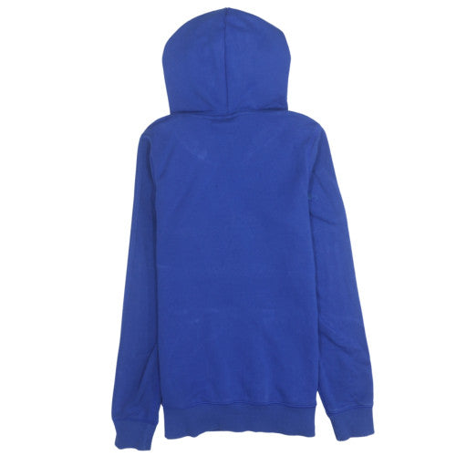 Adidas Womens Blue Pullover Hoodie Size 12 Cotton Blend Casual Sweatshirt