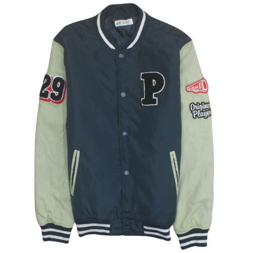H&M Teens Blue Varsity Jacket Size 164 Polyester Lined Casual