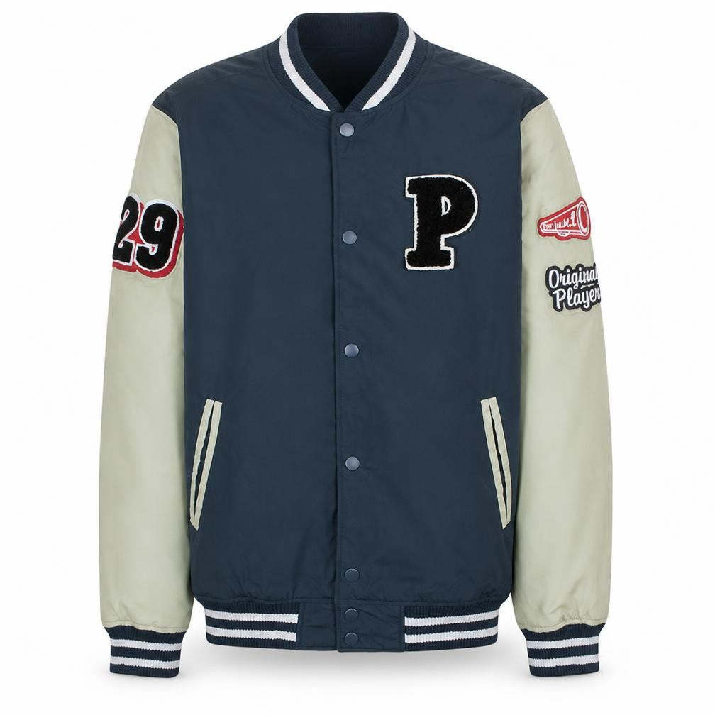 H&M Teens Blue Varsity Jacket Size 164 Polyester Lined Casual