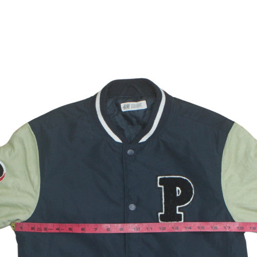 H&M Teens Blue Varsity Jacket Size 164 Polyester Lined Casual