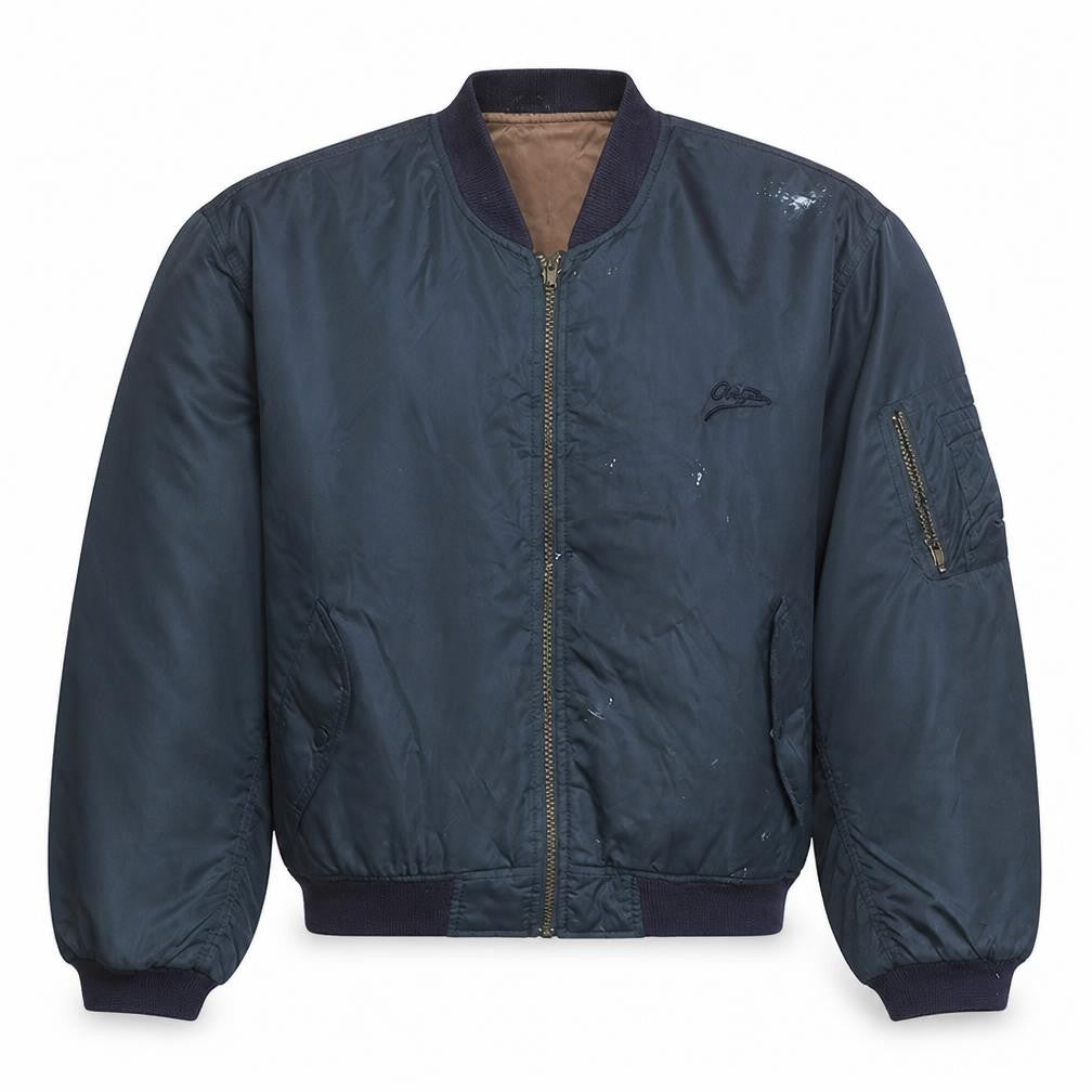 Overtime Men's Blue Bomber Jacket Size M Regular Fit Winter Style