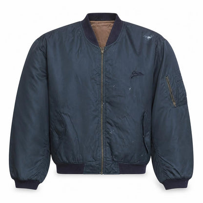 Overtime Men's Blue Bomber Jacket Size M Regular Fit Winter Style