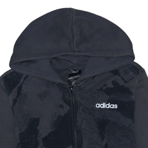Adidas Men's Black Full Zip Hoodie S Regular Fit Logo Sportswear