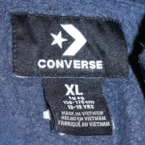 Converse Boys Navy Blue Full Zip Hoodie XL 13-15 Years Cotton Blend