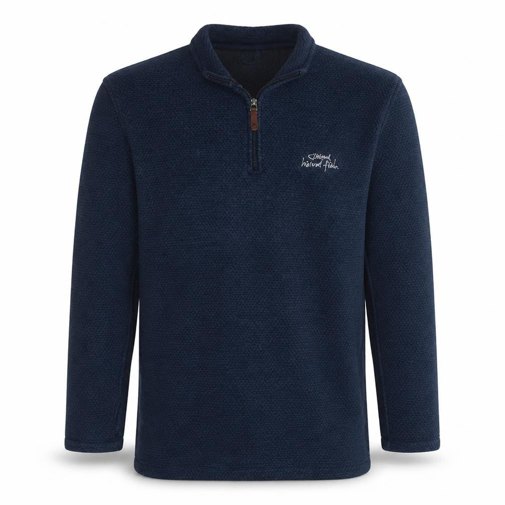 Weird Fish Men's Blue 1/4 Zip Henley Sweatshirt Size M