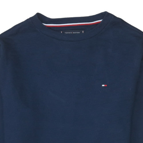 Tommy Hilfiger Men's Blue Small Crew Neck Logo Pullover Sweatshirt