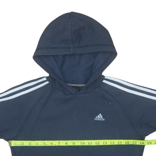 Adidas Girls Blue Pullover Hoodie 11-12 Years Logo Sports Fleece