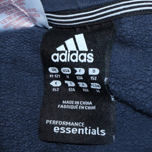 Adidas Girls Blue Pullover Hoodie 11-12 Years Logo Sports Fleece