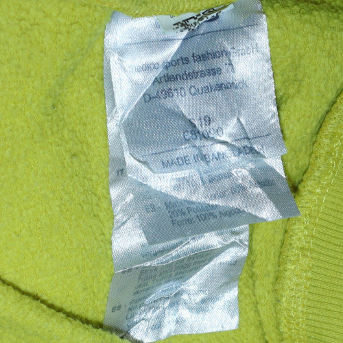 FILA Mens Yellow Pullover Hoodie L Logo Fleece Sportswear