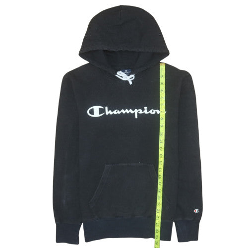 Champion Men's Black Pullover Hoodie Small Cotton Logo Sportswear
