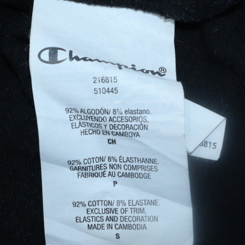 Champion Men's Black Pullover Hoodie Small Cotton Logo Sportswear