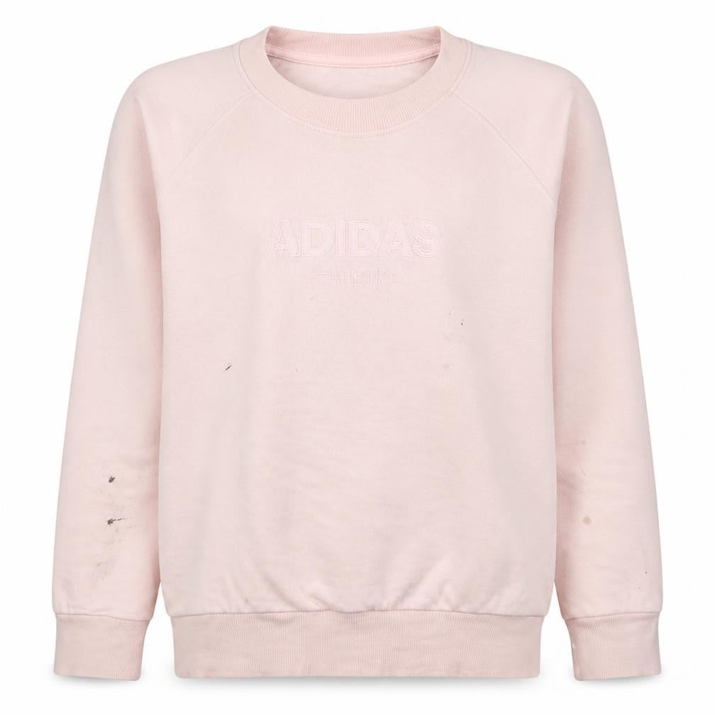 Adidas Women Pink Pullover Sweatshirt Size L Crew Neck Logo Casual
