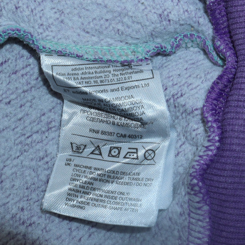 Adidas Girls Grey Colourblock Full Zip Hoodie Age 13-14 Years