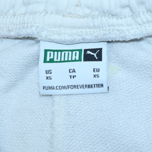Puma Men's White XS Jogger Trousers Lightweight French Terry