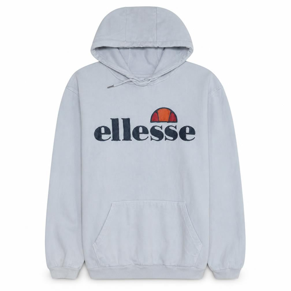 Ellesse Mens White Small Pullover Hoodie Logo Graphic Sweatshirt