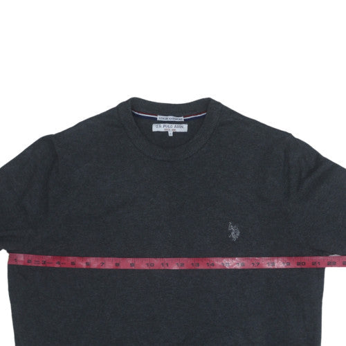 U.S. Polo Assn. Mens Charcoal Grey Marl Cotton Crew Neck Sweatshirt L