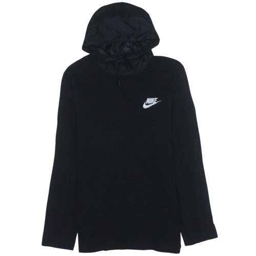 Nike Men's Black Pullover Hoodie Medium Logo Graphic Sweatshirt