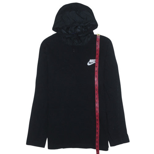 Nike Men's Black Pullover Hoodie Medium Logo Graphic Sweatshirt