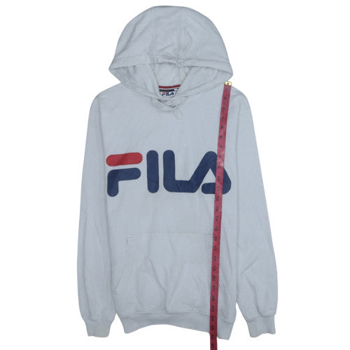 FILA Mens White XS Pullover Hoodie Logo Graphic Fleece