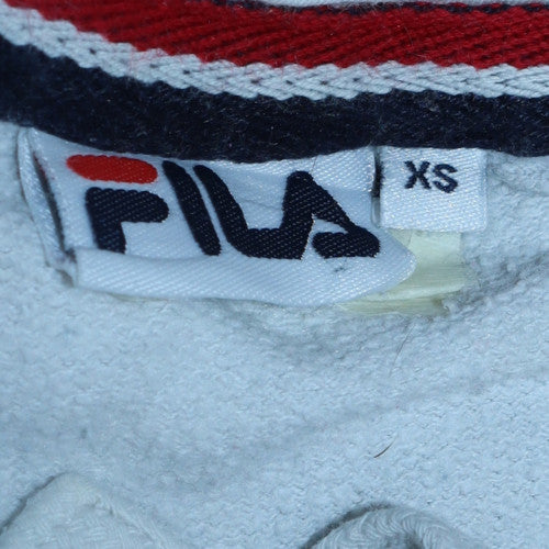 FILA Mens White XS Pullover Hoodie Logo Graphic Fleece