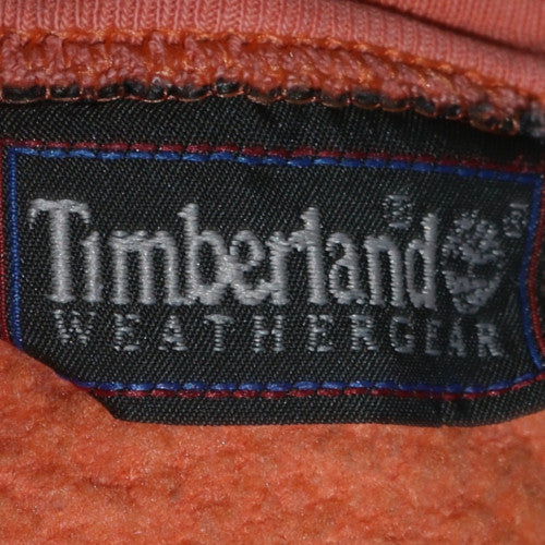 Timberland Men's Orange Crew Neck Fleece Sweatshirt M