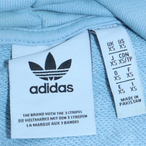 Adidas Mens Blue XS Pullover Hoodie with Logo Pocket Casual