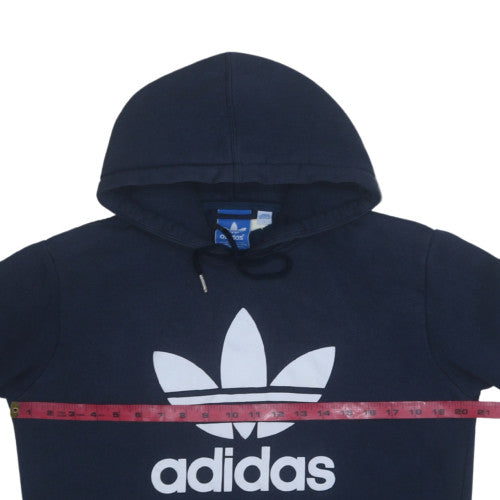 Adidas Men's Blue Pullover Hoodie L Regular Fit Logo Sportswear