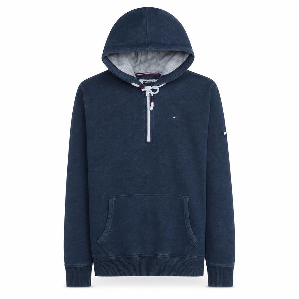 Tommy Jeans Men's Blue Small 1/4 Zip Pullover Hoodie