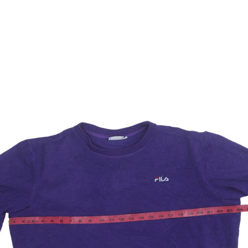 Fila Men's Purple Crew Neck Fleece Sweatshirt M Logo Casual