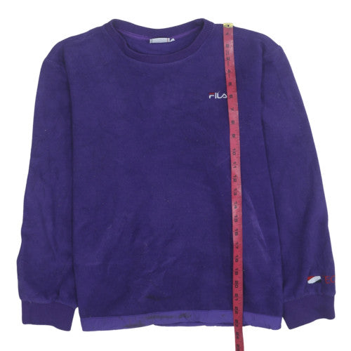 Fila Men's Purple Crew Neck Fleece Sweatshirt M Logo Casual