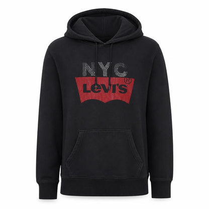 Levi's Men's Black NYC Rhinestone Logo Pullover Hoodie Size S