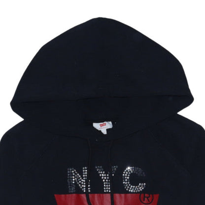 Levi's Men's Black NYC Rhinestone Logo Pullover Hoodie Size S