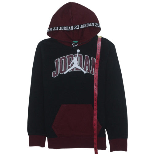 Jordan Boys Black & Burgundy Pullover Hoodie 12-13 Years Fleece Lined